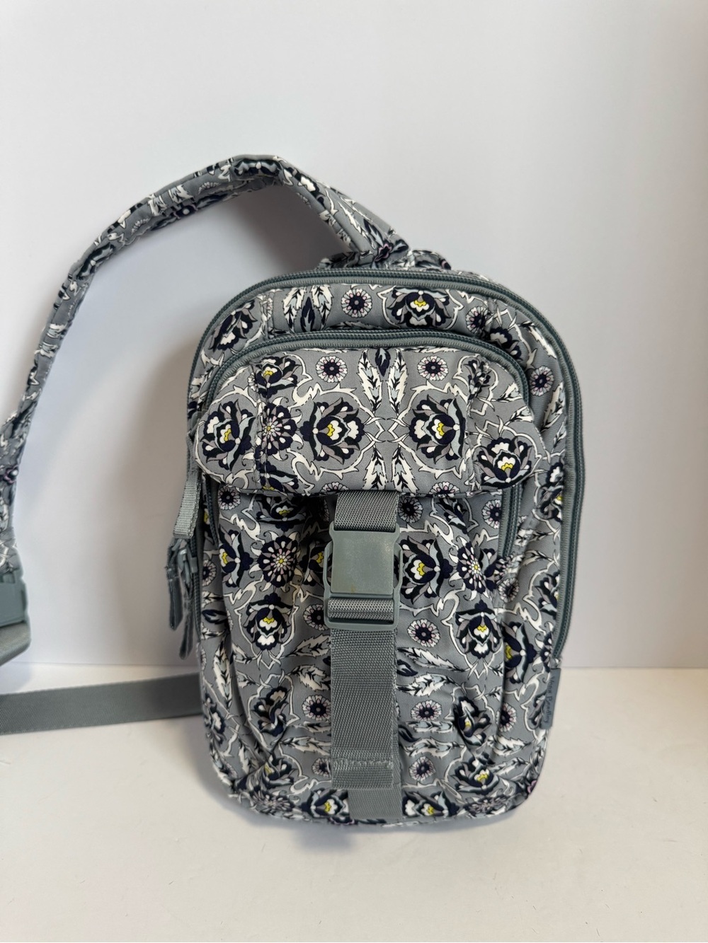 Vera Bradley Plaza Tile Cotton Utility Sling
Backpack Crossbody Bag